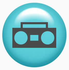 蓝色圆形收音机图标