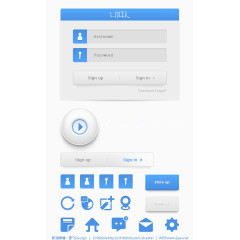 蓝色简洁登录界面ui设计PSD源文件