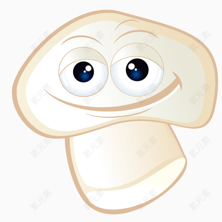 笑脸卡通白色蘑菇