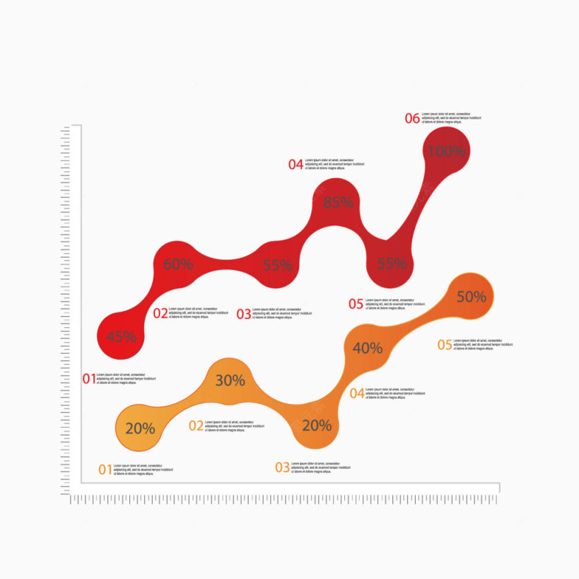 矢量办公统计指示图折线图下载