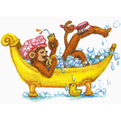 洗澡的猴子