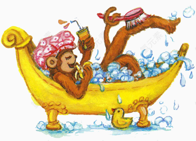 洗澡的猴子