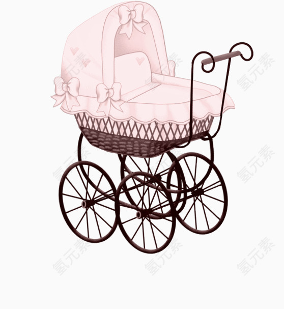 粉红婴儿车