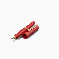 红色书法钢笔