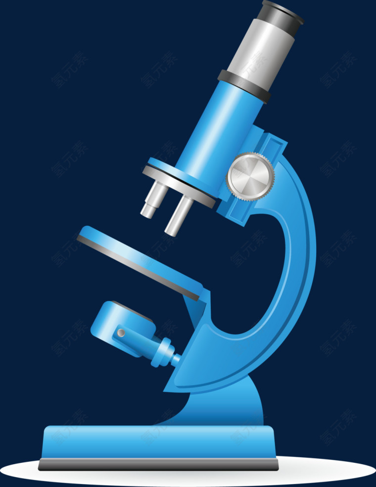 蓝色显微镜科技元素