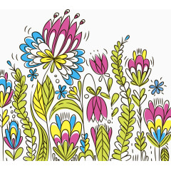 矢量手绘植物花卉背景素材
