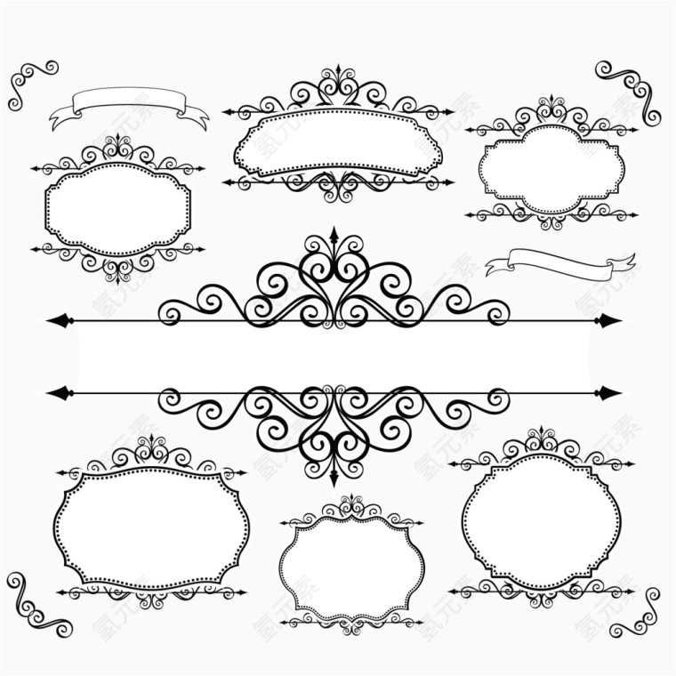 花边线条矢量素材