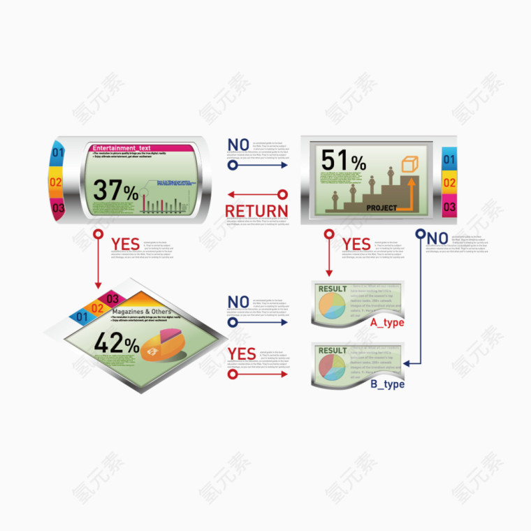 矢量ppt数据分析图