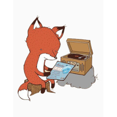 看书报的小狐狸
