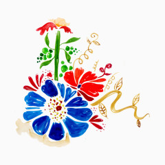 水彩花卉装饰图