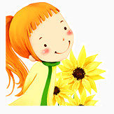 唯美精美卡通可爱小女孩花朵