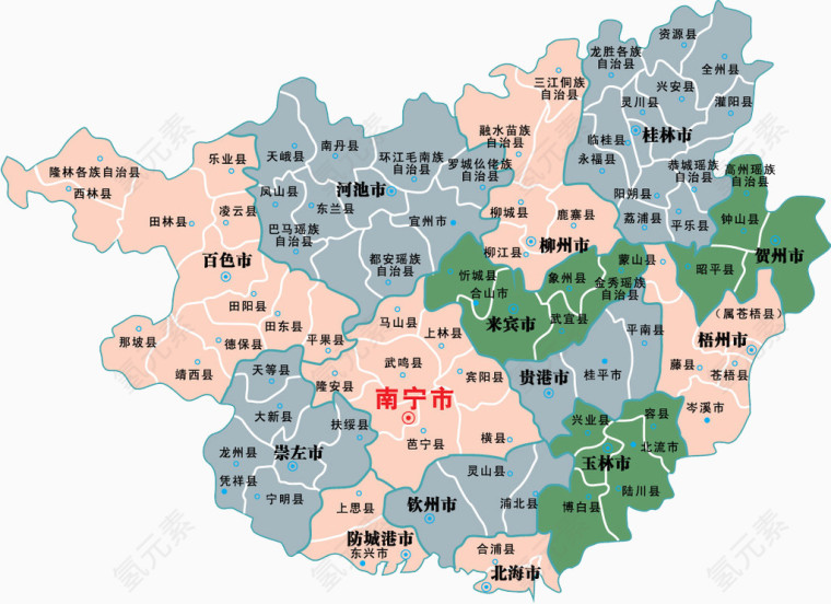 广西省详细地图
