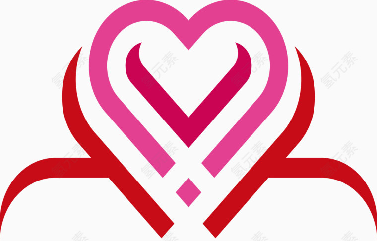 粉红心形logo