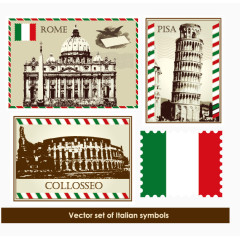 复古建筑邮票