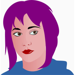 紫色头发的卡通女孩