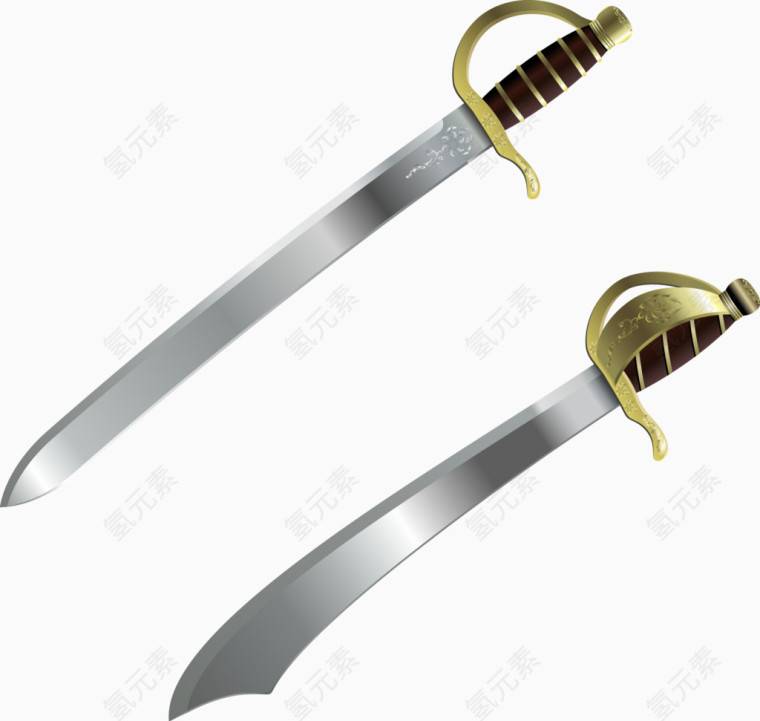 海盗骑士剑短刀素材免费下载