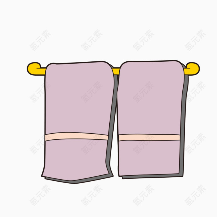 手绘粉色毛巾素材