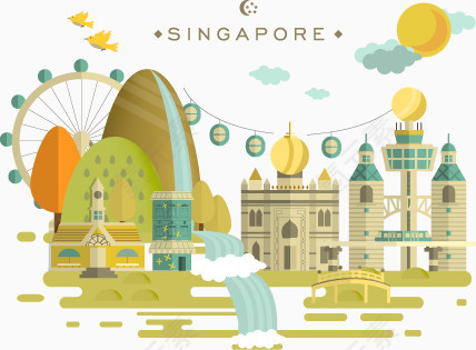 新加坡游乐场和著名建筑