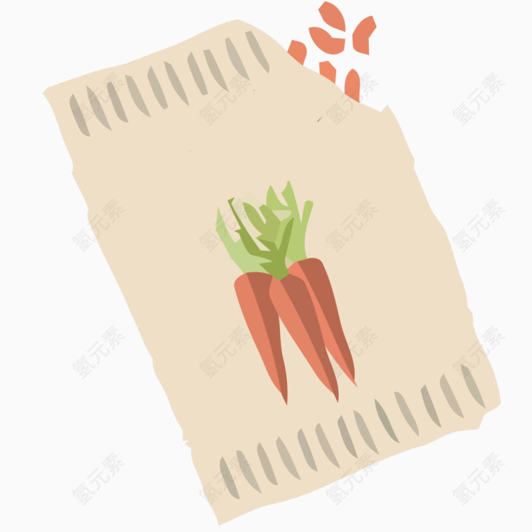矢量手绘胡萝卜种子素材