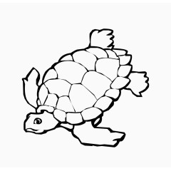 黑白卡通线条乌龟