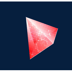 矢量水晶立方体半透明红色六棱柱