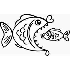 可爱的卡通鱼类矢量图