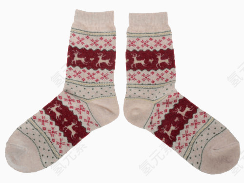 红色圣诞鹿儿童袜子