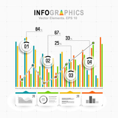 矢量PPT信息图表统计数据素材