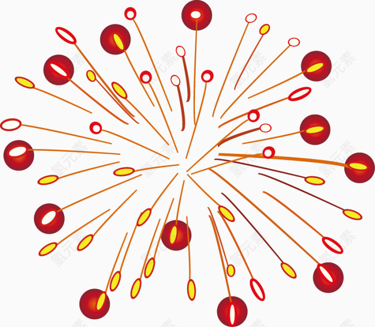 缤纷烟花矢量素材
