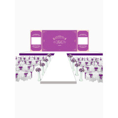 白色柱子紫色花路引的婚礼效果图