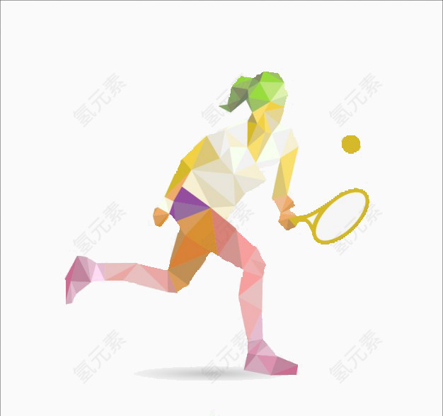 网球女子选手的几何绘图