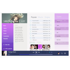 紫色UI音乐播放界面