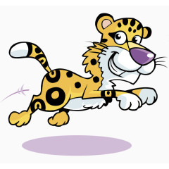 卡通可爱豹子跳跃