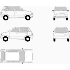 微型轿车矢量图