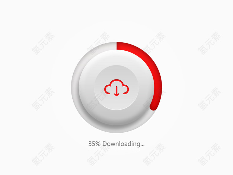 下载按钮UI设计图标PSD素材
