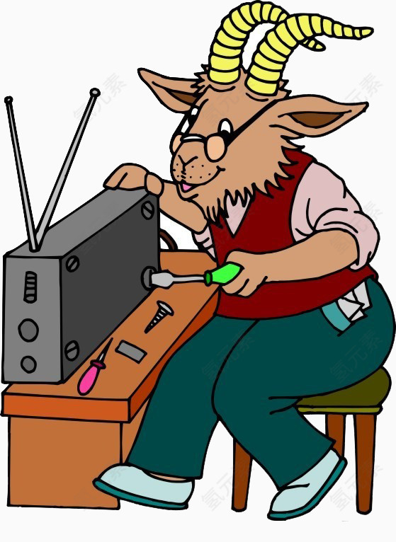 修理电视机的羊爷爷