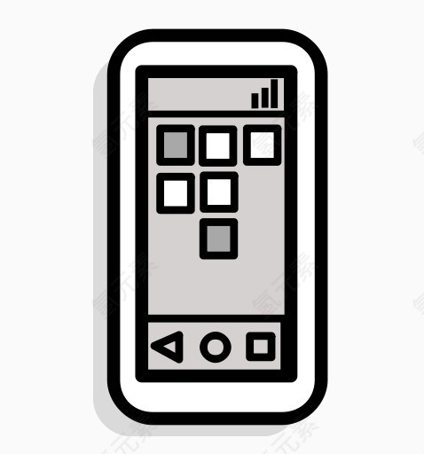 电脑类装置iPhone电话智能手机谈技术单色图标