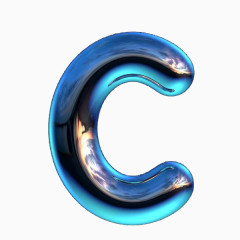 蓝色金属感C的字母