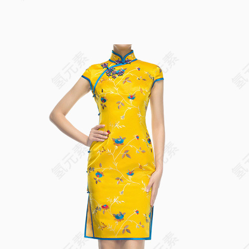 黄色连衣裙时尚礼服