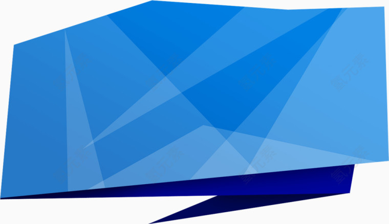 蓝色折纸不规则图形