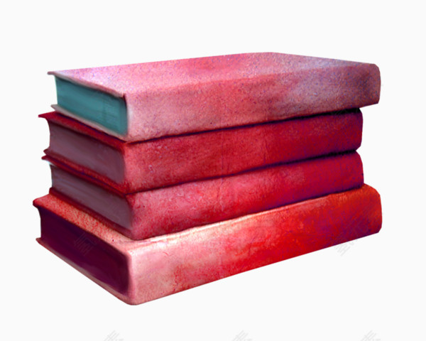 红色叠放的书本
