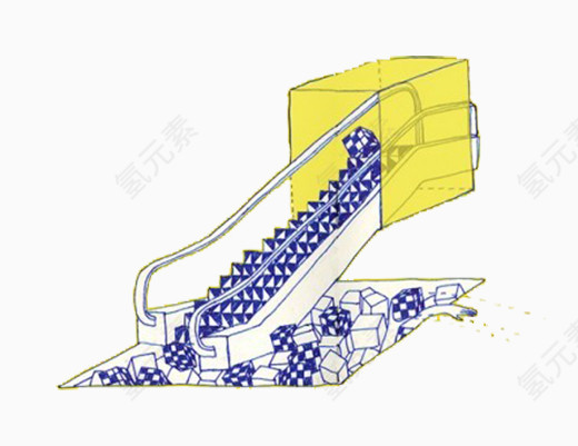 卡通色块楼梯