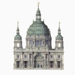 欧式古典绘画建筑物