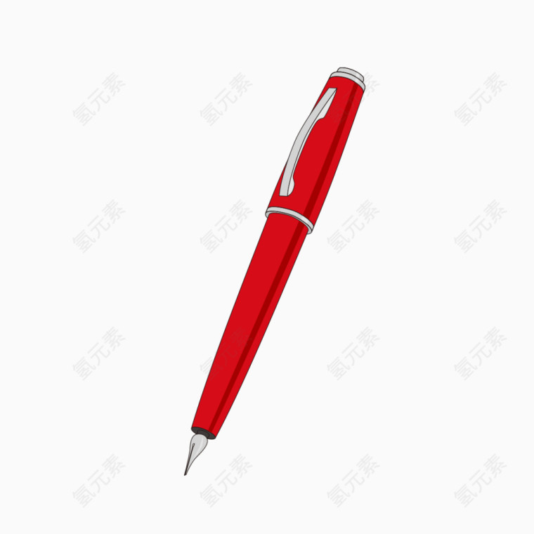 红色钢笔图案