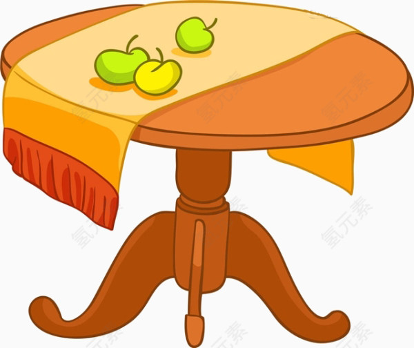 卡通桌子上的水果