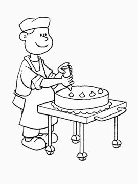 做蛋糕的小男孩