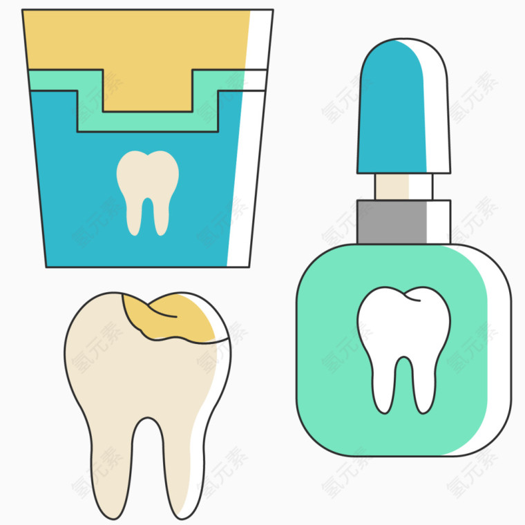 矢量口腔牙齿漱口水