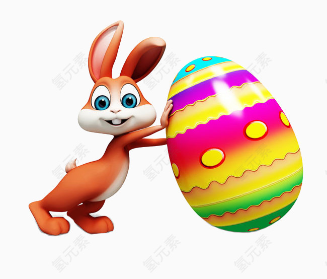 绘画兔子彩色蛋