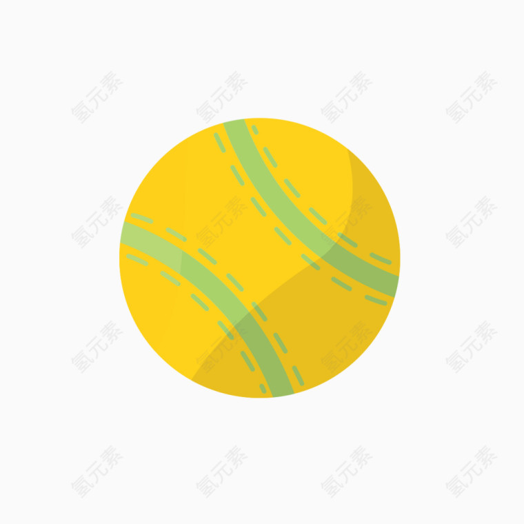 手绘黄色棒球图形