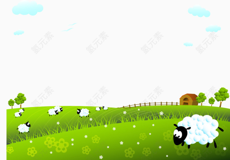 绿色草地绵羊
